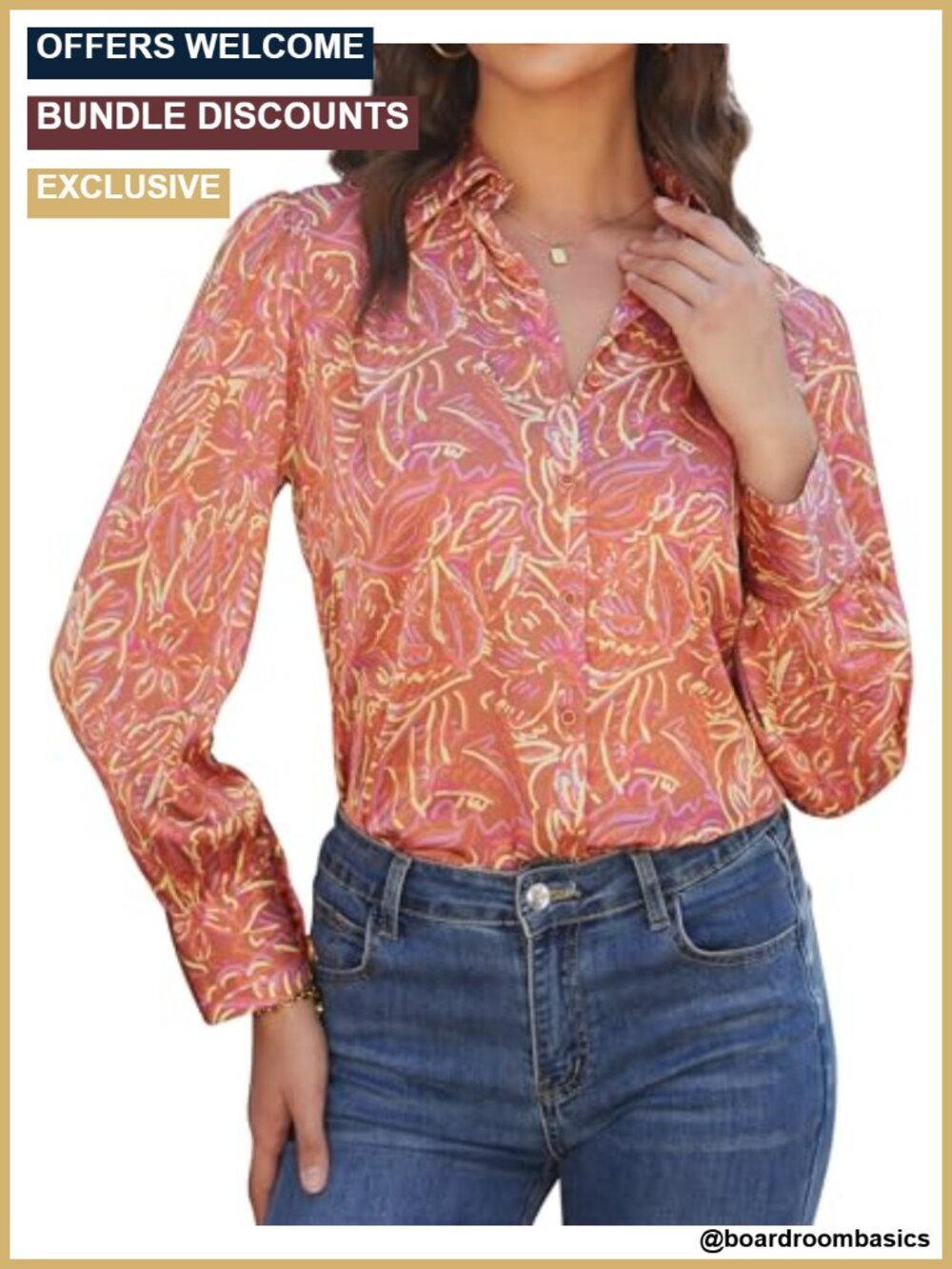 Silky Wrinkle-Resistant Relaxed Fit Puff Sleeve Button Down Blouse